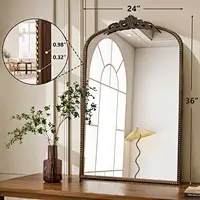 Antique Floral Arched Mirror Collection with Ornate Frame – 24W x 36H-2